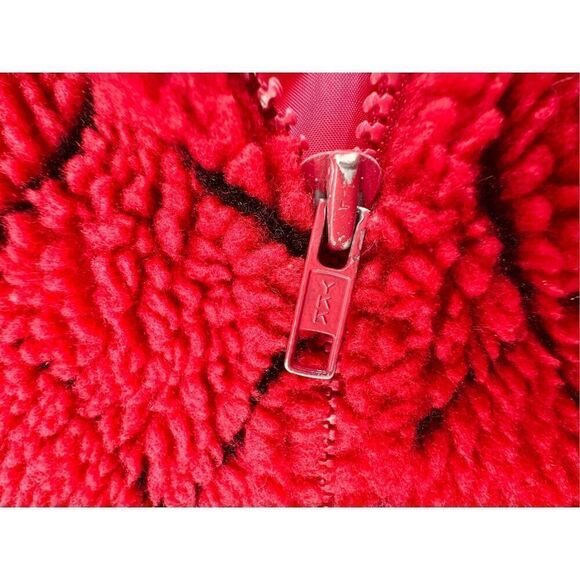 VTG LL Bean Quilted Sherpa Coat Red True Vintage Made in USA Size Medium - Picture 11 of 12